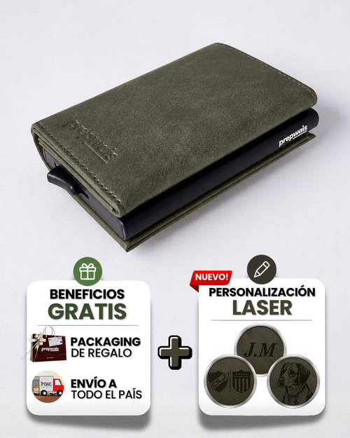 Tarjetero Simple Verde Oliva