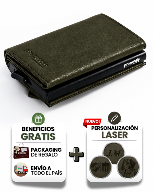 Tarjetero Simple Verde Oliva