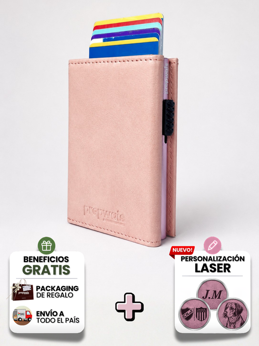 Tarjetero Esencial Rosa Pastel