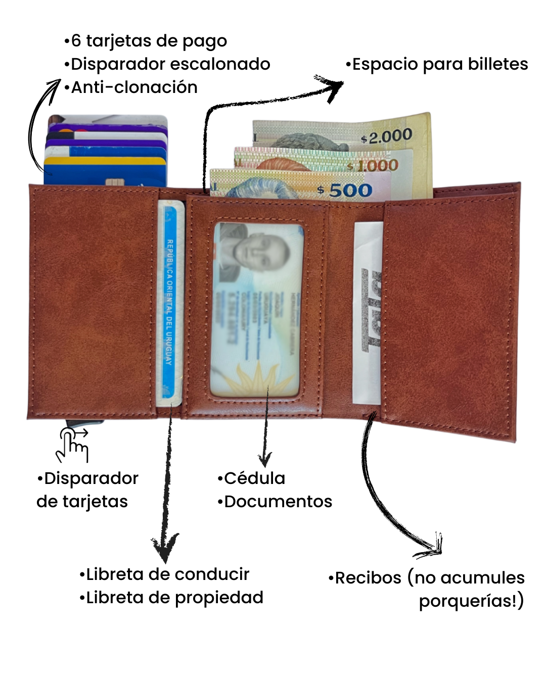 Tarjetero Simple Marrón